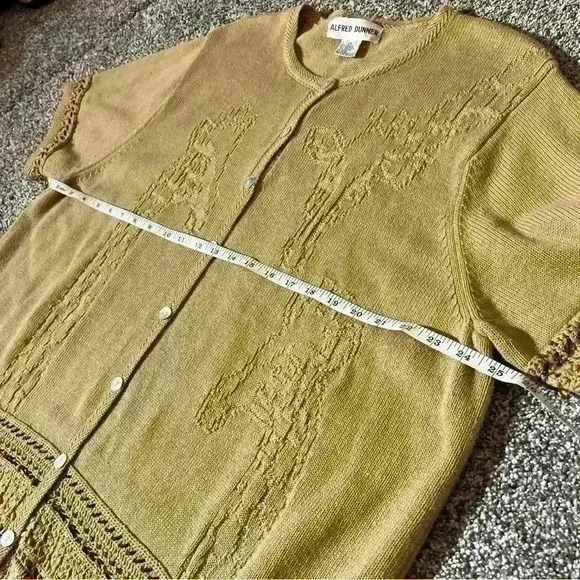 Vintage Alfred Dunner button front cardigan W beaded,  Girafe design Sz 2X - Picture 9 of 10